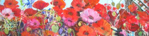 Poppy Garden 12 x 48  inches SOLD